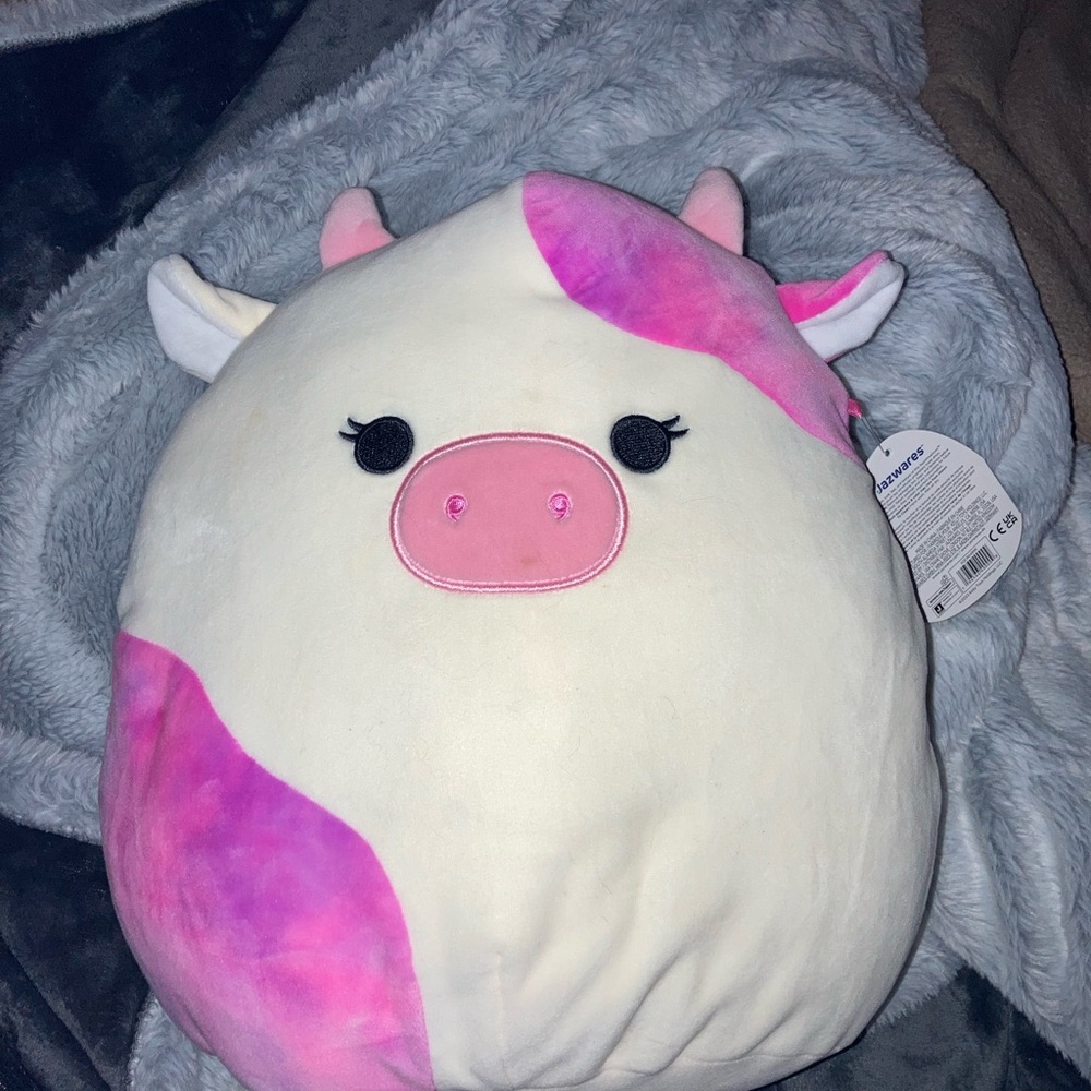 Squishmallows Pink and White Cow Plush